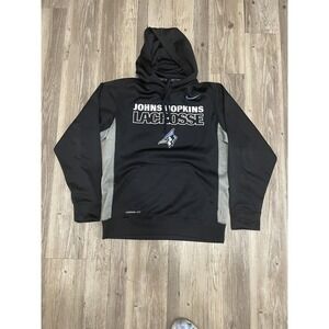Nike Hoodie Small Black Johns Hopkins Lacrosse Therma Fit Pullover Sweatshirt